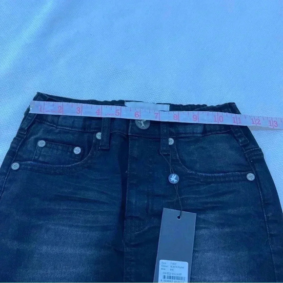 ONE TEASPOON BLACK PUNK 2020 MINI STRETCH HIGH WAIST DENIM SKIRT Size 8-9 - Picture 6 of 6